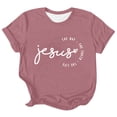 thumbnail image 4 of Short Sleeve T Shirts for Women Summer Crewneck 2026 Casual Blouses Jesus Print Basic Vacation Tops, 4 of 4