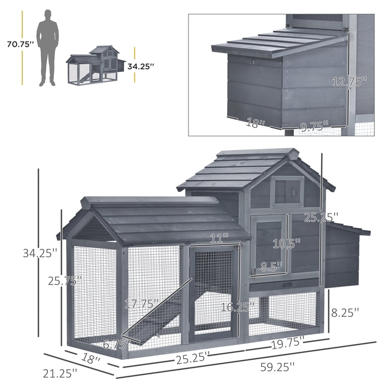 山採りコハウチワ　6/21 ⑨ H170cm W90cm 25 PawHut Small Wooden Chicken Coop 59