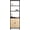 Wood, variant on Oak 2 Doors Curio Cabinet with Tempered Glass Doors, Mirrored Back Panel and Adjustable Shelves, Lighted Display Cabinet for Home Office, Light Bulb Included