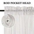 thumbnail image 2 of PrimeBeau Natural Linen Blended Rod Pocket Curtains Privacy Added Semi Sheer Window Curtain Drapes Textured Flax Curtains(52" W x 96" L, Pure White), 2 of 4