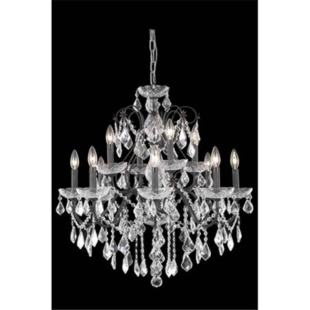 

Elegant Lighting 2015D28DB-RC 28 D x 28 in. St. Francis Collection Hanging Fixture - Royal Cut- Dark Bronze