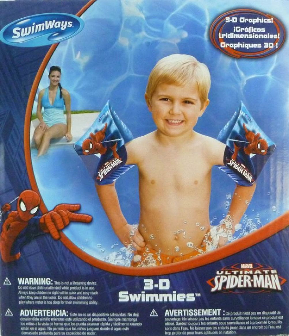 MARVEL SPIDER-MAN KIDS BOYS SWIMMING ARM FLOATS POOL ARMBANDS 3+ 