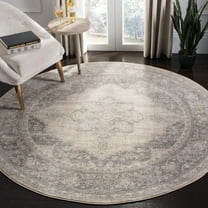SAFAVIEH Brentwood Salah Oriental Area Rug, Cream/Gray, 9' x 9' Round