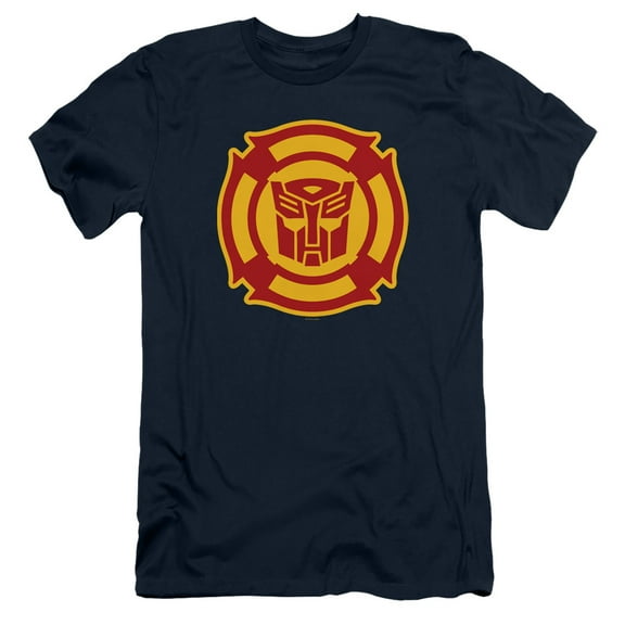 Transformers Rescue Bots Logo S/S Adult 30/1 T-Shirt Navy