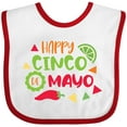 thumbnail image 3 of Inktastic Happy Cinco De Mayo with Lime and Red Pepper Boys or Girls Baby Bib, 3 of 4