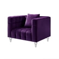 thumbnail image 4 of Inspired Home Fauteuil Club en Velours Bryan, Violet, 4 of 11