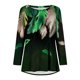 thumbnail image 4 of ICHUANYI Liquidación Mujeres Camisas casuales de manga larga Estampado de plumas Cuello redondo Suéter Tops sueltos ICHUANYI WER202308233994, 4 of 5