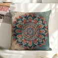 thumbnail image 6 of Blue and White Mandala Linen Throw Pillow Covers Boho Decorative Pillow Cases 18x18 inch Cushion Case Couch Pillows Cover for Sofa Bedroom Living Room Car, 6 of 8