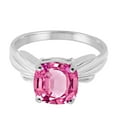 thumbnail image 5 of Mauli Jewels Rings for Women 2.25 Carat Cushion Cut Pink Topaz Ring 4-Prong 10K White Gold, 5 of 6