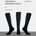 thumbnail image 4 of harmtty Winter socks 1 Pair Stockings Zipper Closure Convenient Wear Striped Print Solid Color Cold Resistant Compression Anti-slip Soft Warm Women Long Stockings Apricot, 4 of 8