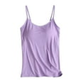 thumbnail image 2 of Womens Tops With Chest Pads One Camisole Thin Straps Underwear Sports Bottoming Shirt Tank Top for Women Plus Size Tops for Women Purple Modal 4XL, 2 of 4