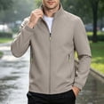 thumbnail image 2 of YODETEY Men’s Stand Collar Lightweight Zip Jacket, Long Sleeve Windproof Softshell Jacket , Size XXS-XL, 2 of 10