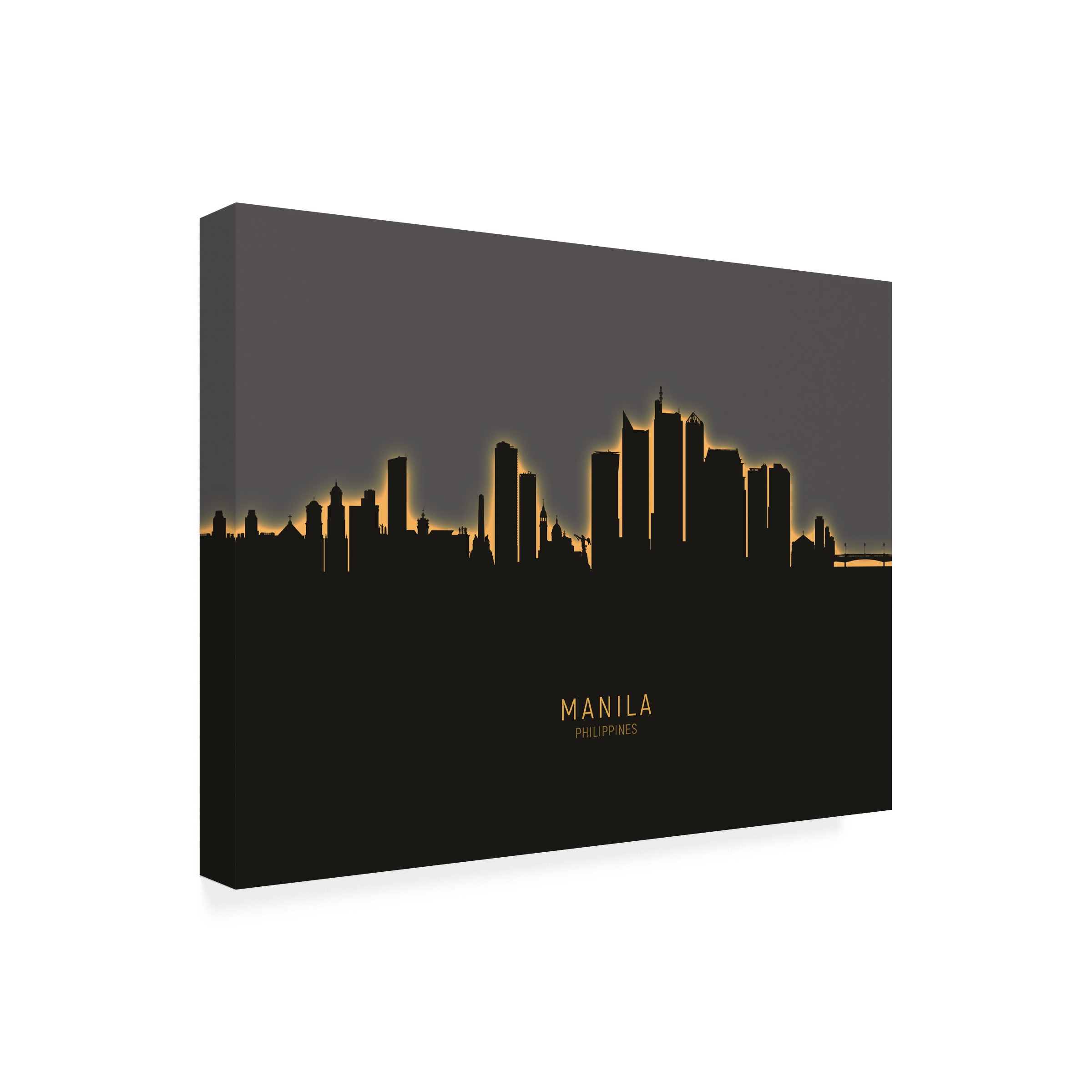 Michael Tompsett 'Manila Philippines Skyline Glow II' Canvas Art