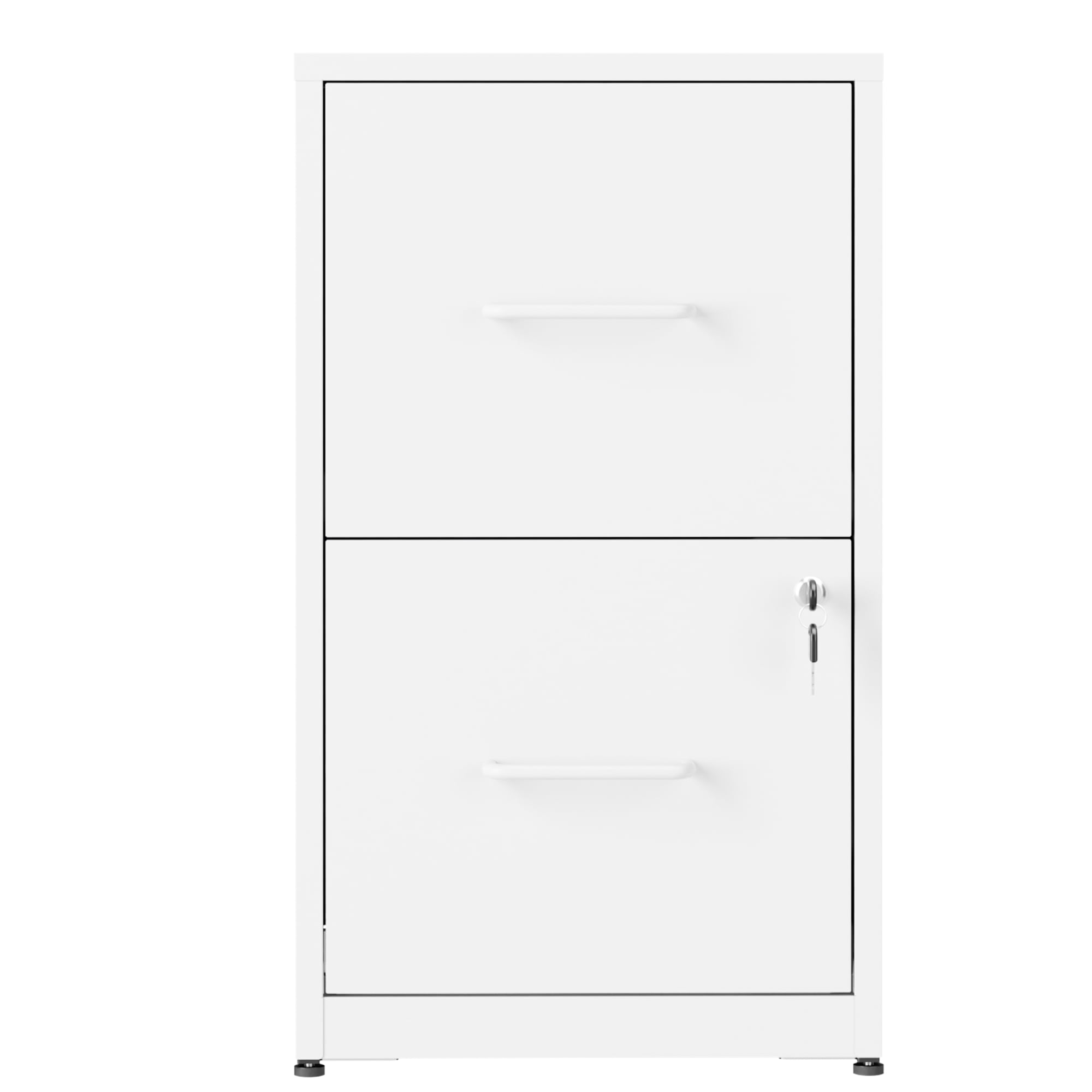 2-Drawer Steel File Cabinet with Anti-Tip Wall Safety, Adjustable Hanging Rails, Central Locking System, Compact Under-Desk Design for Home Office Study