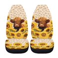 thumbnail image 5 of POLERO Cow Sunflower Car Seat Covers for Men, 2 Pack Vehicle Seat Protector Car Covers Easy Install Waterproof Front Seat Cover, 5 of 9