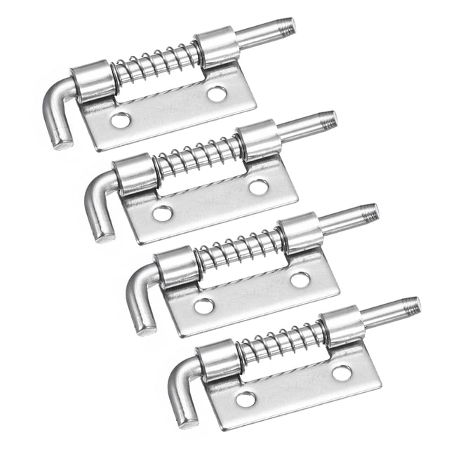 Unique Bargains Spring Loaded Latch Pin, 4 Pack 1.97' - 304 Stainless Steel Spring Latch, Right-Handed with Hole (Silver)