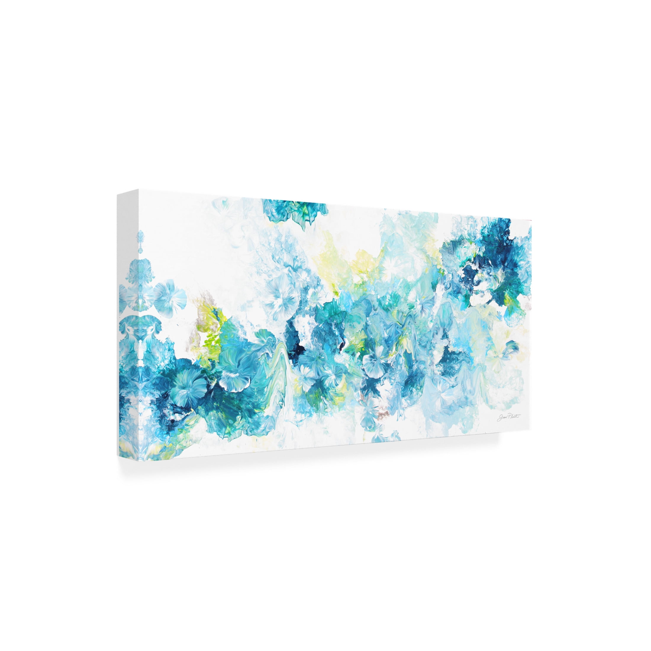 Canvas Wall Art - Jean Plout 'Abstract Pouring V' Wall Art for Living Room, Bedroom, or Office Décor by Trademark Fine Art - 32 x 16 Inches