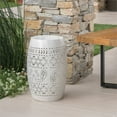 thumbnail image 2 of Noble House Ruby 12" Modern Iron Outdoor Side Table in White Finish, 2 of 12
