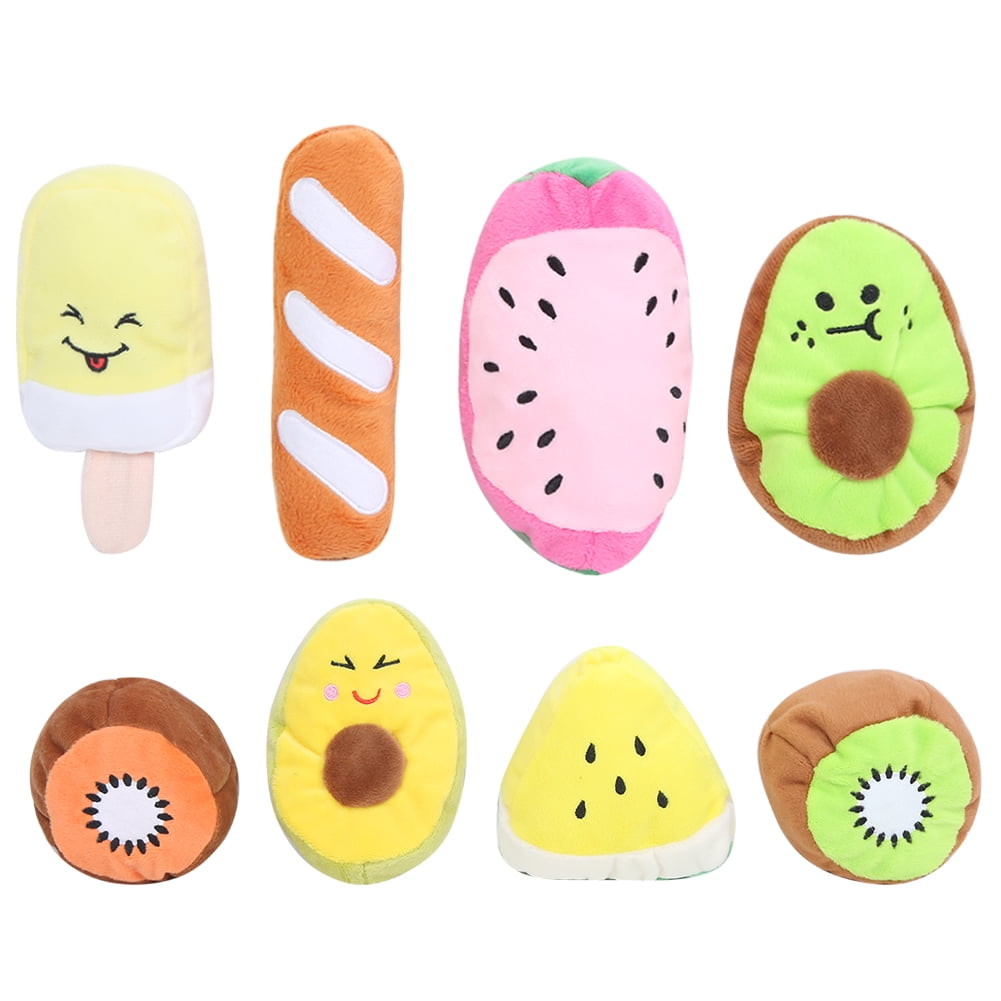 Dog Toys for Small Dog Squeaky Toys Puppy Toys 8 Pack Banana Dog Toy for Puppies Teething Cute Fruits Small Dog Toys Stuffed Plush Dog Toy Bundle Puppies Toys Pet Toys for Dogs