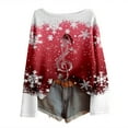 thumbnail image 4 of Arlun Plus Size Christmas Knit Sweaters for Women Red Glass Elk Reindeer Snowman Print Xmas Pullovers Tops Trendy Soft Comfort Long Sleeve Round Neck Cute Sweater Red M, 4 of 5