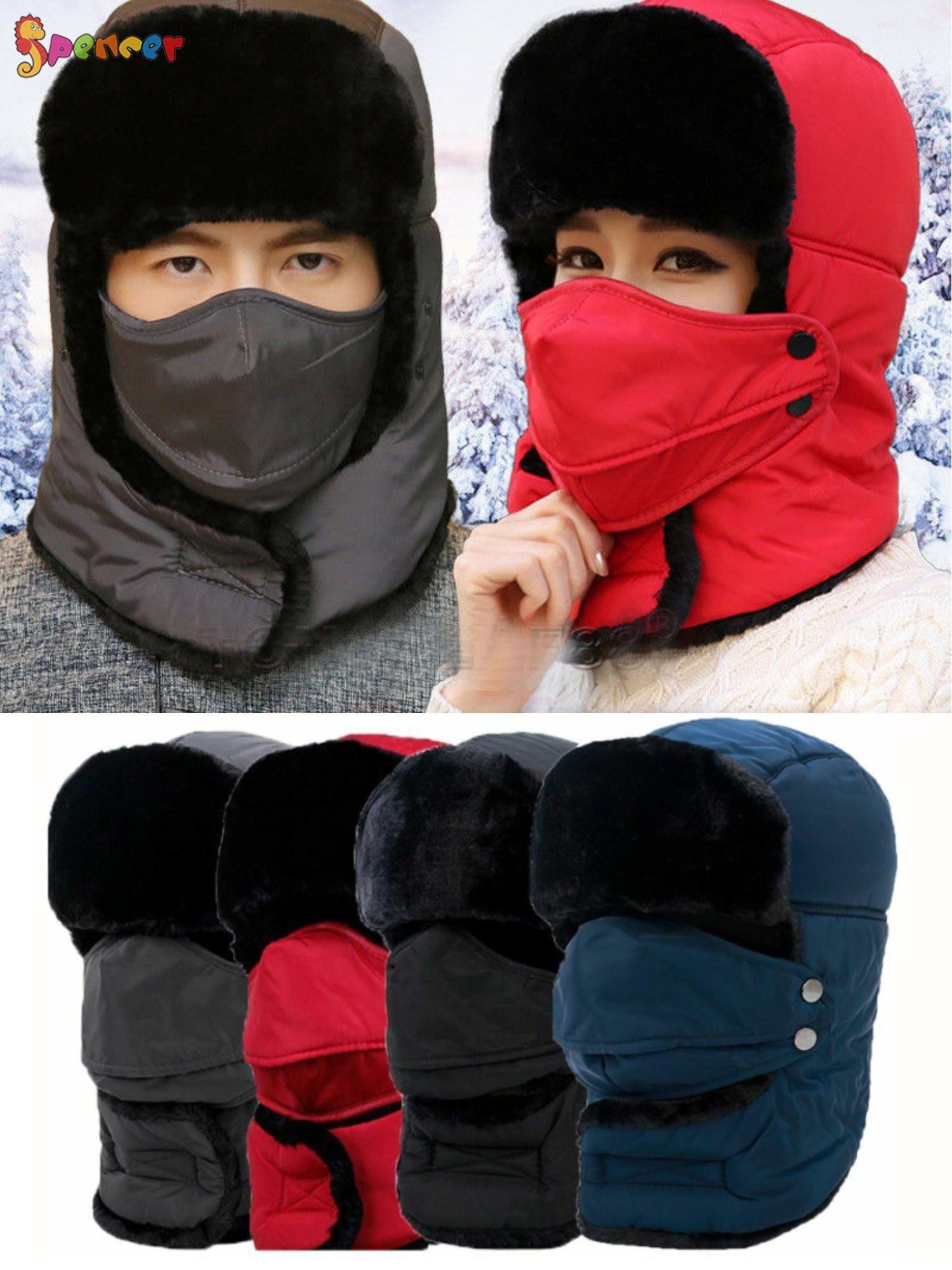 Men Women's Winter Warm Full Face Cover Winter Scarf Ski Mask Cat Hat Cap Sports 