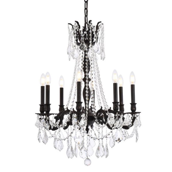 Rosalia 8 light Dark Bronze Chandelier Golden Teak (Smoky) Royal Cut Crystal