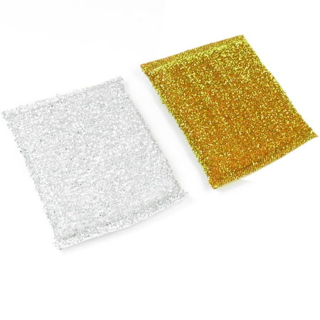 - Unique Bargains 2 Pcs Pan Pot Metallic Thread Wrapped Sponge Scouring Cleaning Scrub Pads