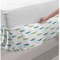 thumbnail image 2 of Alligator Bed Skirt, Watercolor Style Green and Blue Toned Friendly Crocodile Characters, Elastic Bedskirt Dust Ruffle Wrap Around for Bedding Decor, 4 Sizes, Pale Green and Pale Blue, by Ambesonne, 2 of 2