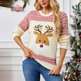 thumbnail image 2 of Women's Christmas Sweater Cute Reindeer and Snowflakes Pattern Long Sleeve Knit Pullover Festive Holiday Wear, 2 of 5
