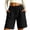 Black, variant on Bermuda Shorts for Women High Waisted Knee Length Shorts with 3 Pockets Drawstring Casual Athletic SweatShorts Coffee,M