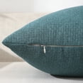 thumbnail image 3 of Jepeak Woven Textured Throw Pillow Covers Cushion Cases Pack of 2 Solid Linen Decorative Square Pillow Cover for Sofa Bed Couch (18x18 inch, Teal), 3 of 11