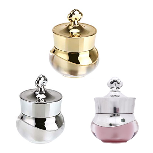 1 Set 3pcs Exquisito Crown Botellas de viaje Crema Face Frascos (color surtido)