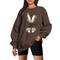 thumbnail image 1 of Hauts Chauds pour Femmes Hiver Aguichant Col Rond Manches Longues Hauts Imprimés Chandails à Capuche Réguliers Chandail en Molleton Blouse Tenues de Sortie pour Femmes en Liquidation, 1 of 4