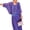 Purple, variant on Women's Casual Two Piece Chiffon Outfit Summer V-neck Short Sleeve Top Wide Leg Pants Set Loose Loungewear Suit