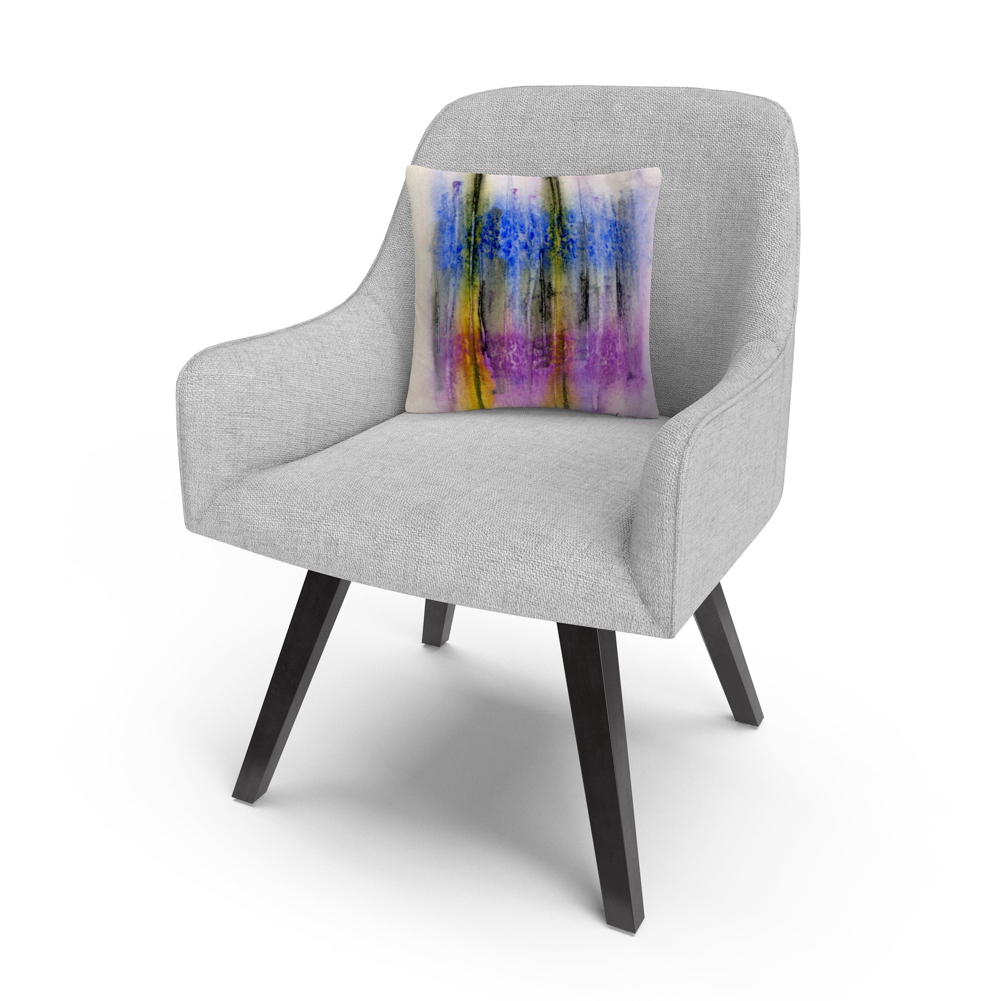 Aural' Colorful Shapes Line Composition By Anthony Sikich 16 X 16 Decorative Throw Pillow