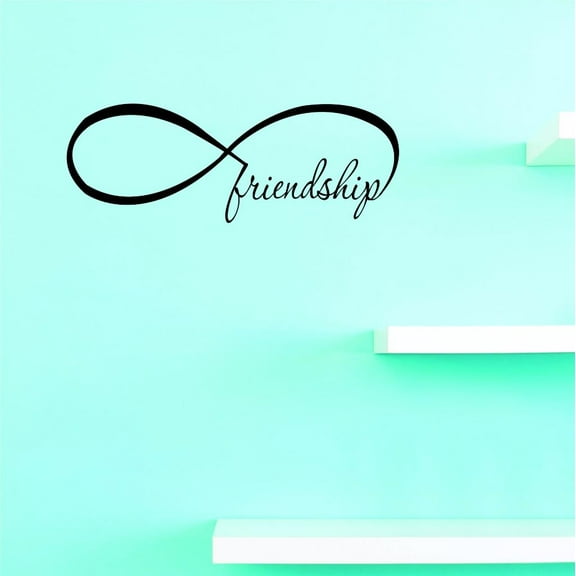Custom Decals Infinity Friendship Wall Art Size: 12 X 30 Inches Color: Black