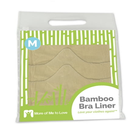 100% Pure Bamboo Cotton Bra Liner (Beige, 3-pk, M) - Wicking, antibacterial,