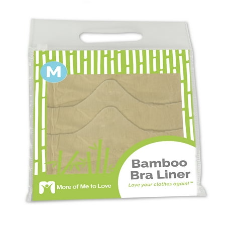 100% Pure Bamboo Cotton Bra Liner (Beige, 3-pk, M) - Wicking, antibacterial, odor-proof