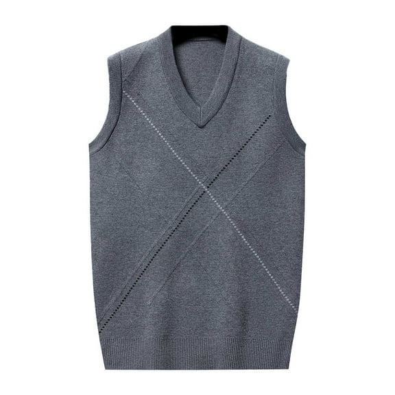 JIKNTTR Men's Sweater Vest V Neck Slim Fit Casual Sleeveless Knitted Pullover Sweater Fashion Knitwear Casual Lightweight Vest