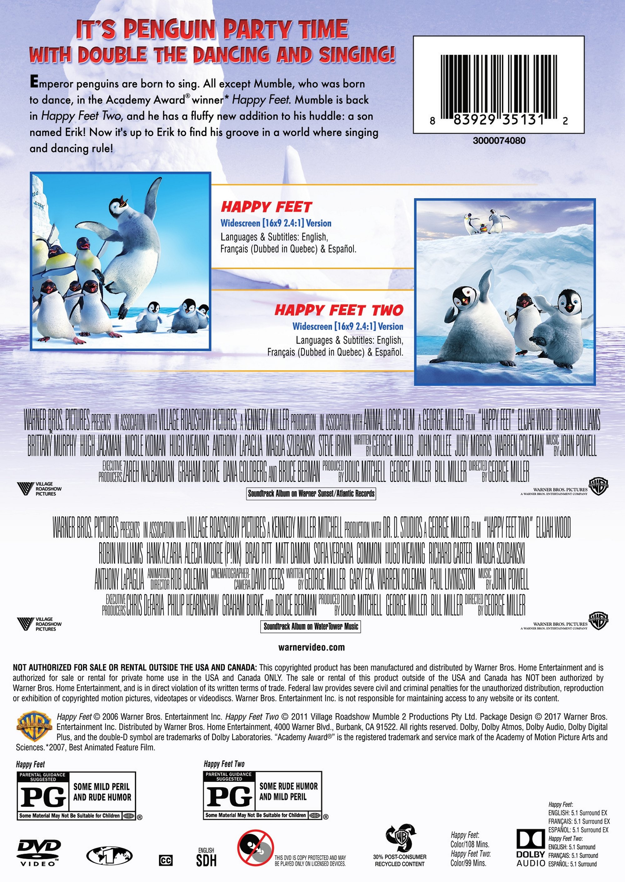 Happy Feet 1 & 2 Collection (DVD) - Walmart.com