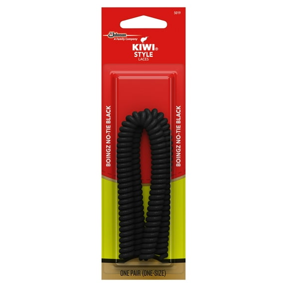KIWI Boingz-No-Tie-Laces, Black, 1 pair