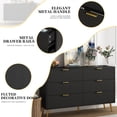 thumbnail image 3 of Fluted 6 Drawer Dresser, 6 Drawer Double Dresser , Chest of Drawers for Closet, Living Room, Hallway, 3 of 10