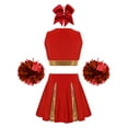 thumbnail image 2 of iiniim Girls Cheer Leader Kids Cheerleading Uniform with Accessories Carnival Party Size 6-16 A Red 16, 2 of 7