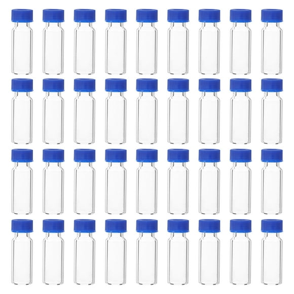 100 Pcs Glass Vials Tiny Glass Jars Sampling Vials Small Glass Bottles Empty Vials with Lids 2ml (without Scale)