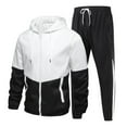 thumbnail image 2 of Men's Full Zip Hooded Tracksuit Set Two Piece Long Sleeve Jacket and Drawstring Waist Pants for Daily Wear Sports, 2 of 5