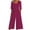 Purple, variant on BXINGOHAI Womens Dressy Jumpsuits Casual One Piece Outfit Button Shorts Sleeve Wrap Drawstring Waist Wide Leg Long Pants Romper Black,L