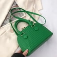 thumbnail image 4 of Bolso bandolera de piel sintética estilo retro para mujer, de primavera, color verde, 4 of 5