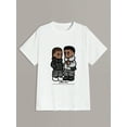 thumbnail image 2 of Men's Cartoon & Letter Graphic Drop Shoulder Sleeve T-Shirt, 2 of 6