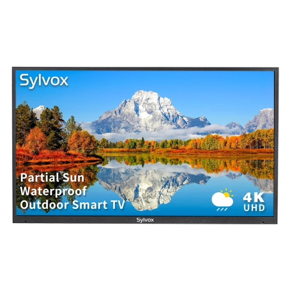 Restored SYLVOX Outdoor TV, 43 inch Weatherproof TV Partial Sun 1000 Nits Brightness, 4K UHD LED IP55 Waterproof TV Support ATSC & NTSC Wifi, Bluetooth (Deck Series)