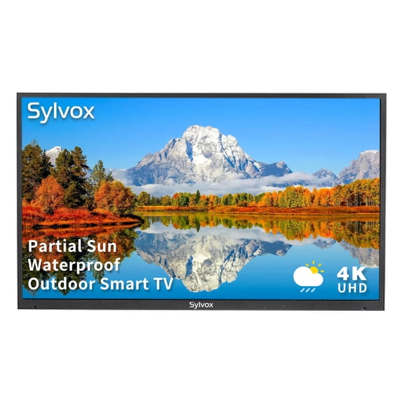 Restored SYLVOX Outdoor TV, 43 inch Weatherproof TV Partial Sun 1000 Nits Brightness, 4K UHD LED IP55 Waterproof TV Support ATSC & NTSC Wifi, Bluetooth (Deck Series)